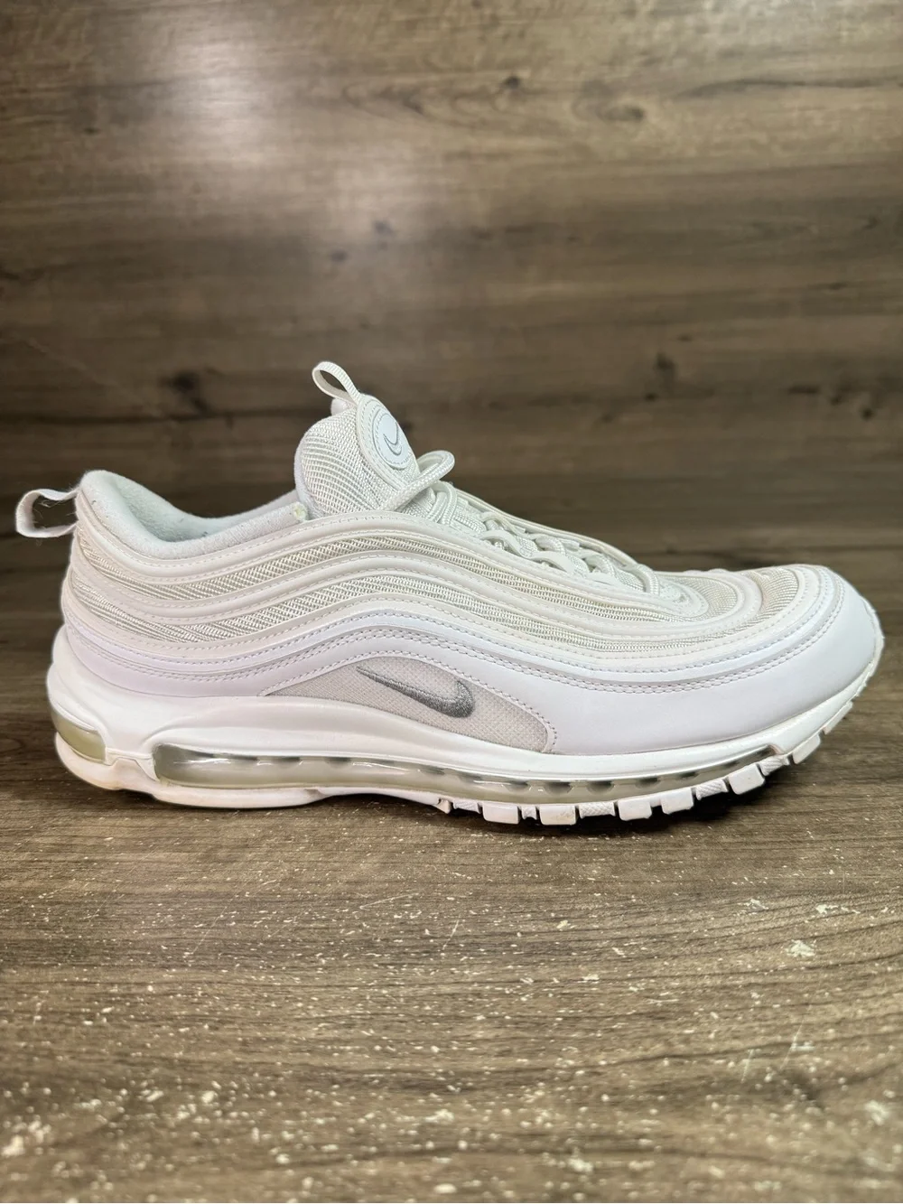 Nike Air Max 97 Triple White Wolf Grey Mens Size 12 921826-101 Sneakers